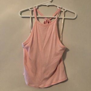 Cropped pink halter top